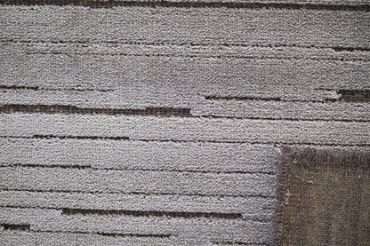 שטיח צמר ויסקוזה אפור ואפור מטאלי דגם Ashley