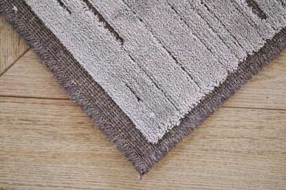 שטיח צמר ויסקוזה אפור ואפור מטאלי דגם Ashley