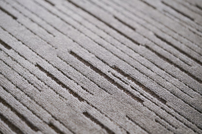 שטיח צמר ויסקוזה אפור ואפור מטאלי דגם Ashley