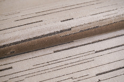 שטיח צמר ויסקוזה אפור וחום גרייג׳ דגם Ashley