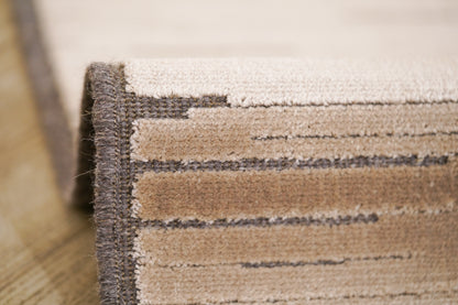 שטיח צמר ויסקוזה אפור וחום גרייג׳ דגם Ashley