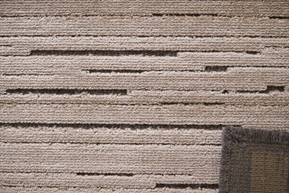 שטיח צמר ויסקוזה אפור וחום גרייג׳ דגם Ashley