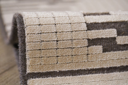 שטיח צמר ויסקוזה אפור ולבן פנינה דגם Kim