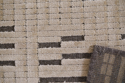 שטיח צמר ויסקוזה אפור ולבן פנינה דגם Kim