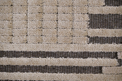 שטיח צמר ויסקוזה אפור ולבן פנינה דגם Kim