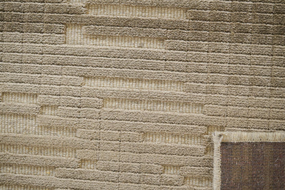 שטיח צמר ויסקוזה שמנת וירוק זית דגם Kim