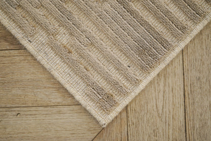 שטיח צמר ויסקוזה שמנת וירוק זית דגם Kim