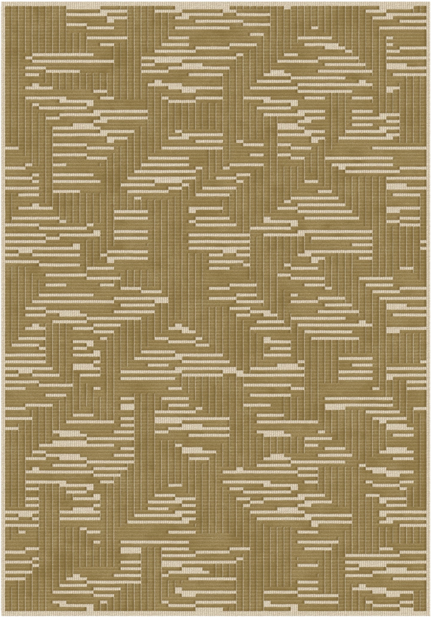 שטיח צמר ויסקוזה שמנת וחום גרייג׳ דגם Kim