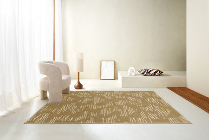 שטיח צמר ויסקוזה שמנת וחום גרייג׳ דגם Kim