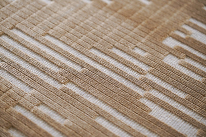 שטיח צמר ויסקוזה שמנת וחום גרייג׳ דגם Kim